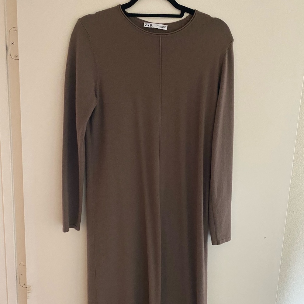 Zara Long Sleeve Knit Sweater Dress